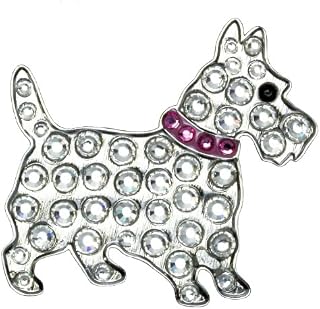 Navika Scottie Dog Swarovski Crystal Ball Marker with Hat Clip (Pink)
