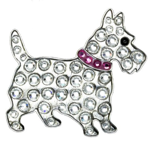 Navika Scottie Dog Swarovski Crystal Ball Marker with Hat Clip (Pink)