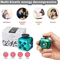 Yetech Grün Anti-Stress Würfel Spielzeug, Fidget Toy Fidget Würfel Anti Stress Dekompression Spielzeug Geschen, mit 6 Seiten Funktion Für Kinder Und Erwachsene Stressaubbau Bei Nervösität – Ansicht 3