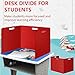24 Pcs Desk Dividers for Students Classroom Plastic Privacy Folders Red Test Dividers for Students Desks Trifold Privacy Panel Partitions for School Teacher Supplies (24pcs Red)