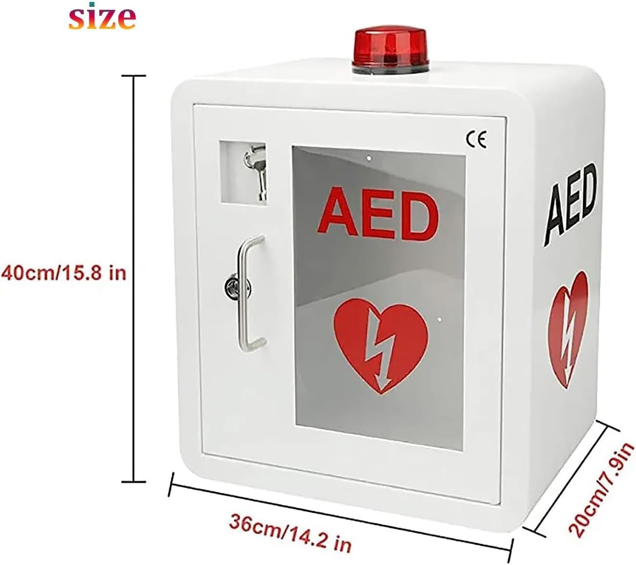 AED-Defibrillator-Schrank, Erste-Hilfe-AED-Defibrillator-Wandaufbewahrungsschrank, Erste-Hilfe-Schrank, Trennwandposition einstellbar