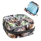 Sac de rangement pour serviettes hygiéniques avec motif girafes penchées ensemble - Grande pochette pour coupe menstruelle - Porte-serviettes hygiéniques - Pour l'école et les adolescentes
