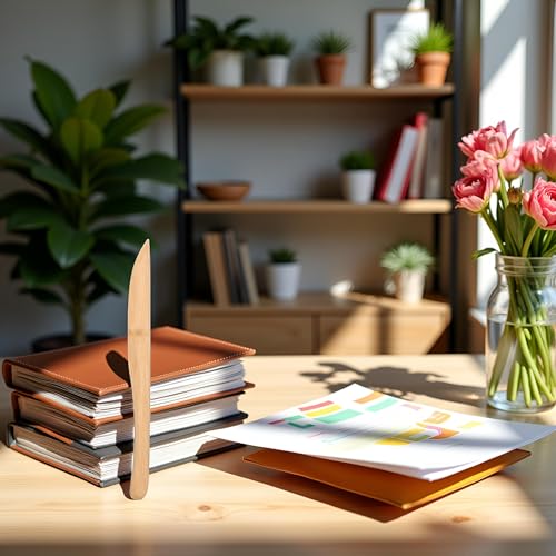 Abre Sobres creativo de madera de bambú para organizar la correspondencia en casa 4