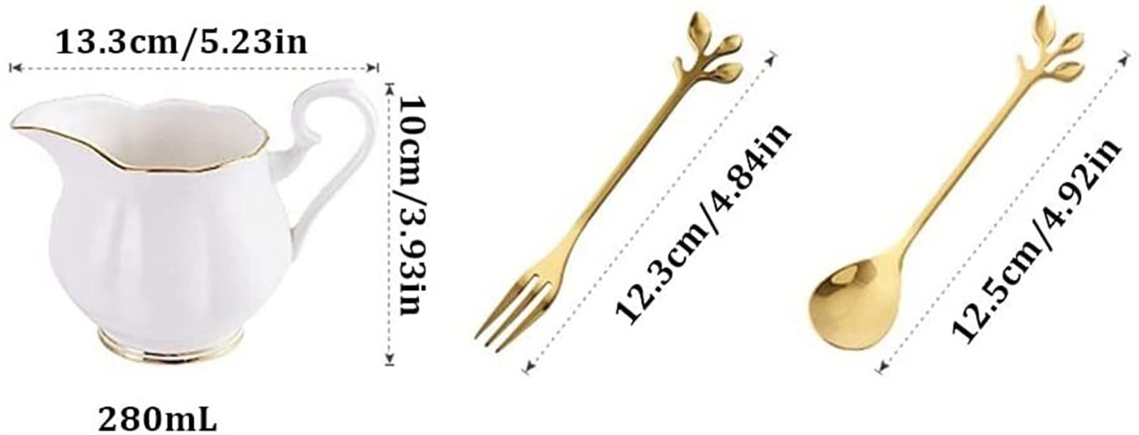 Cucharas De Mesa Conjunto de cubiertos cuchara tenedor acero inoxidable tarro almacenamiento cerámica, for hotel/postre pasada frutas Sopa Antigoteo Servir(6 spoons+storage can)
