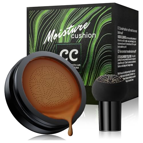 Ursoulney Mushroom Head Air Cushion CC Cream - Tattoo Cover up BB Cream Face Makeup Foundation, Moisturizing Concealer Brighten Long-Lasting, Even Skin Tone for All Skin Types (Dark Brown) Ursoulney Mushroom Head Air Cushion CC Cream - Tattoo Cover up BB Cream Face Makeup Foundation, Moisturizing Concealer Brighten Long-Lasting, Even Skin Tone for All Skin Types (Dark Brown)