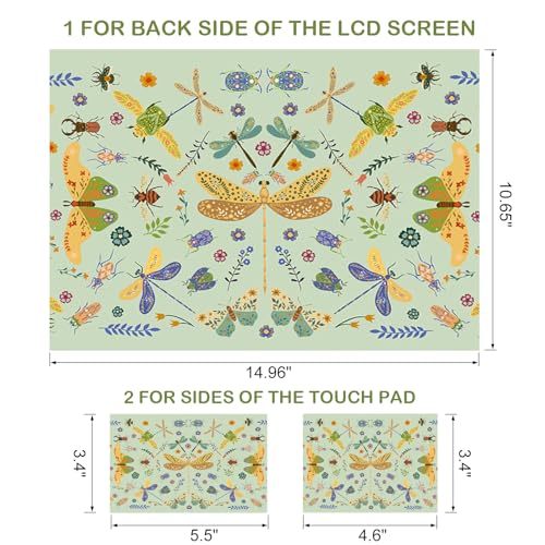 Image of DINKY Laptop Skin Sticker Decal 15.6 inch 15.4 inch 12 inch 13 inch 13.3 inch 14 inch 15 inch Laptop Universal Vinyl Skin Stickers Cover Art Decal Notebook PC Personalized Protector, Green Dragonfly