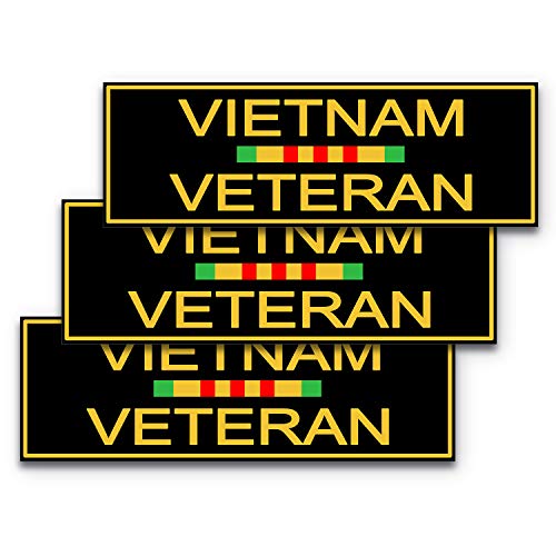 9x3 Vietnam Veteran Sticker 3-Pack Vietnam Veteran Bumper Sticker Vietnam Vet Sticker 100% Waterproof Durable Quality Vietnam Stickers Vietnam Veteran Decals