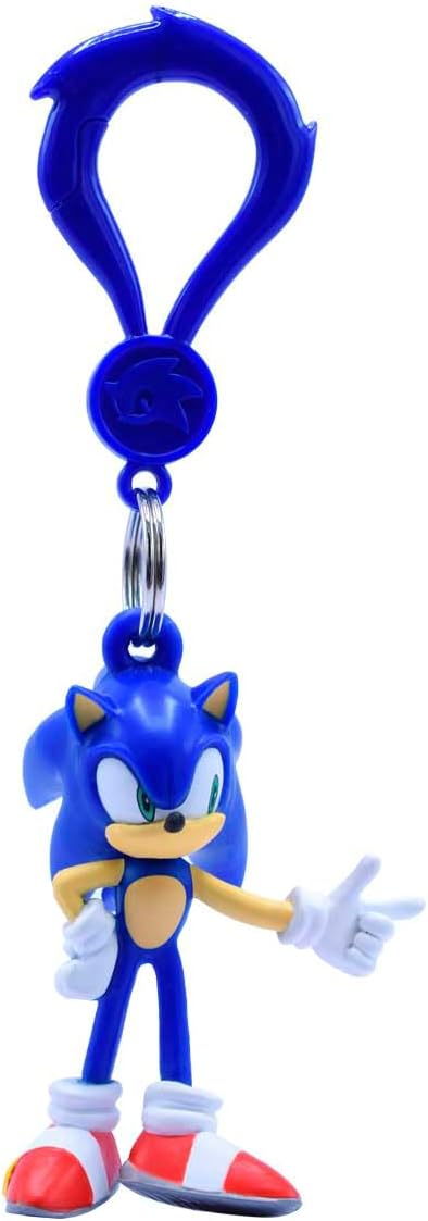 Sonic The Hedgehog Backpack Hanger Series 3 Collectors Box 5-Pack: Backpack Keychain Toy, Party Favor & Fidget Toys for Kids - Entire Series 3 Set w/Sonic The Hedgehog Figures