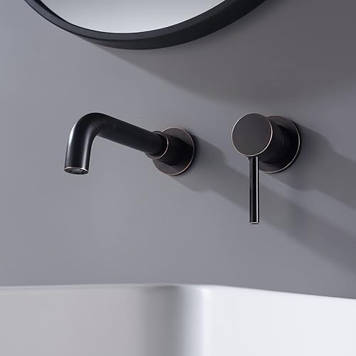 Miniatura 4 de Grifo de pared para baño ORB Bronce, boquilla giratoria de 360, latón macizo con válvula gruesa de una sola manija