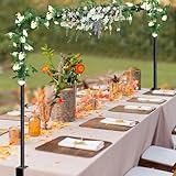Over The Table Rod Stand with Clamps, Adjustable Table Arch 28"-98" Length, 13"-42" Tall, Table Balloon Arch Stand for Father's Day, Wedding, Birthday, Halloween, Craft, Party Decoration, Black