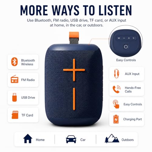 Musibaby M73 Bluetooth Speaker, 20W Portable Wireless Speaker, Blue — view 6