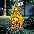 AIINY Garden Decor Outdoor Solar Statues, 9.4Inch Resin Fairy Garden Solar Lights Birthday Gifts for Women Yard Decorations, Gardening Gifts for Patio, Balcony, Porch Decor