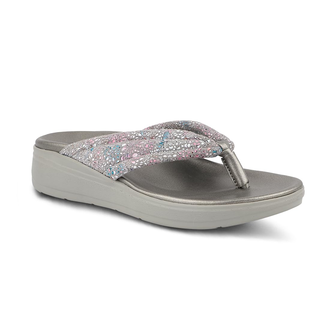 Medifeet Cushion & Comfortable Midsole With Arch Support Slippers For Womens (FLORAL) (GREY, UK Footwear Size System, Adult, Women, Numeric, Medium, 5) (B0DGCYTKBG) Amazon Price History, Amazon Price Tracker
