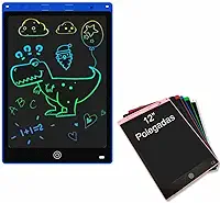 Tablet Infantil LCD Lousa Mágica Escrita Colorida Para Desenho e Estudo Educativo 12 Polegadas (Azul)