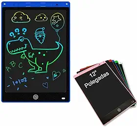 Tablet Infantil LCD Lousa Mágica Escrita Colorida Para Desenho e Estudo Educativo 12 Polegadas (Azul)