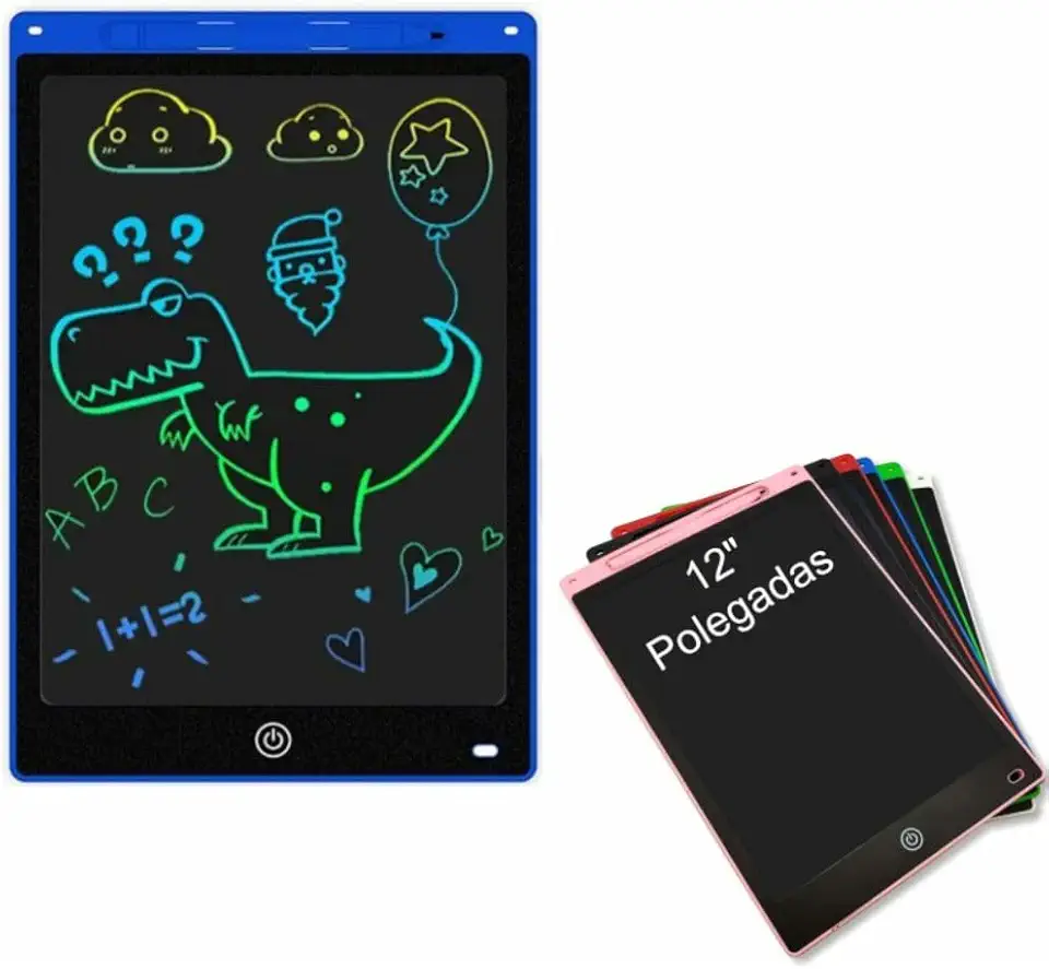 Tablet Infantil LCD Lousa Mágica Escrita Colorida Para Desenho e Estudo Educativo 12 Polegadas (Azul)