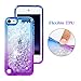 iPod Touch 7 Case, iPod Touch 5 6 Case, Ruky Quicksand Series Glitter Flowing Liquid Floating Bling Diamond Flexible TPU Girls Women Cute Case for iPod Touch 5th 6th 7th Generation Case (Blue Purple)