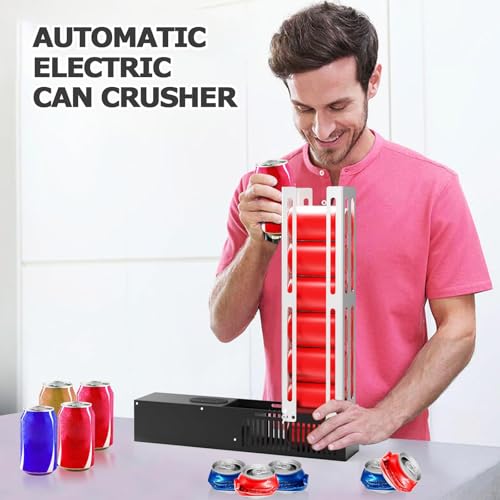 Trituradora de latas eléctrica automática para reciclaje con soporte de pared 3
