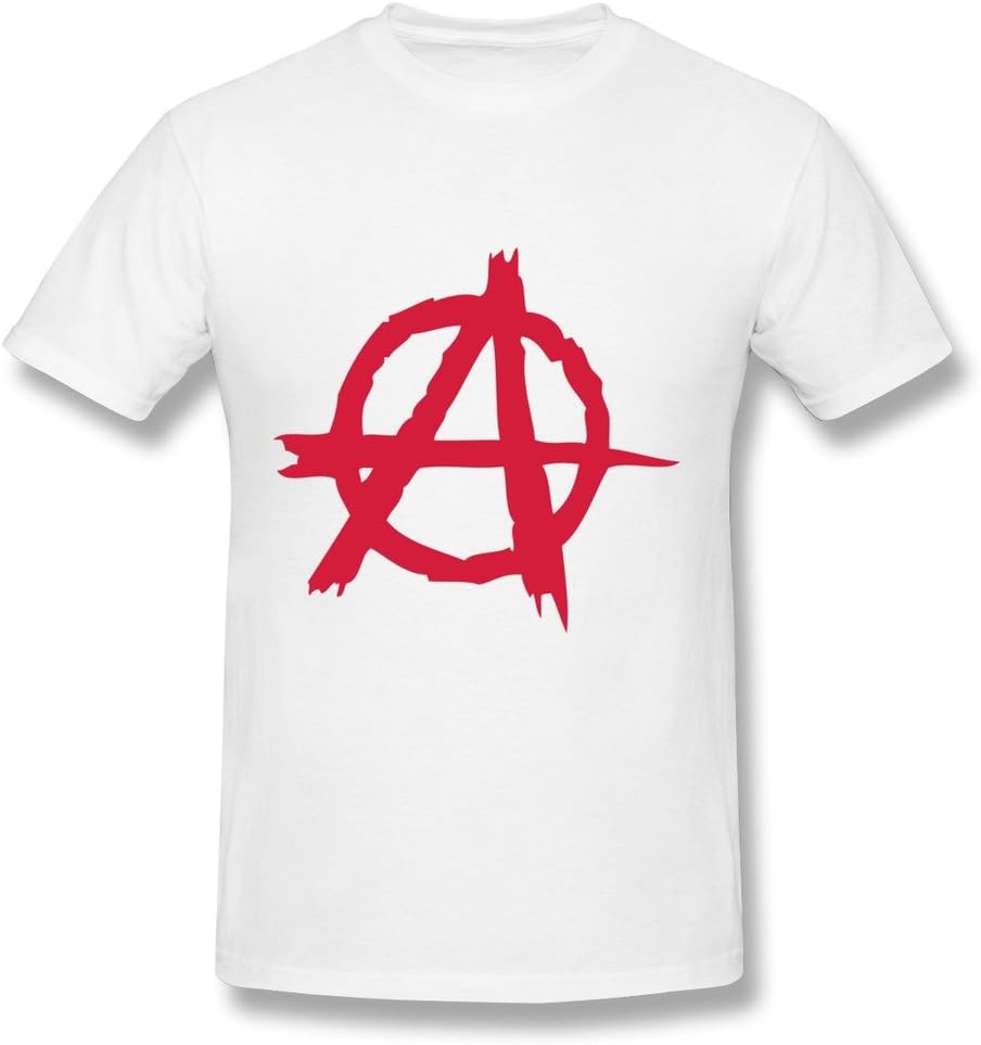 Keke Men's Tshirt Anarchy Symbol Size XL White