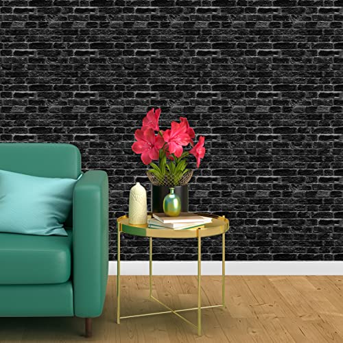 Papel de Parede Ads. Tijolinho Preto Demolição 3D Lavável 3 M