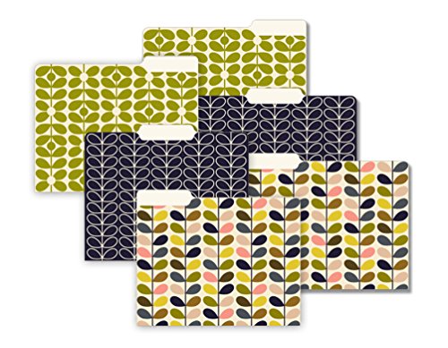 Orla Kiely Mid-Century Stems Letter Size 1/3 Cut 6 Count File Folder Set