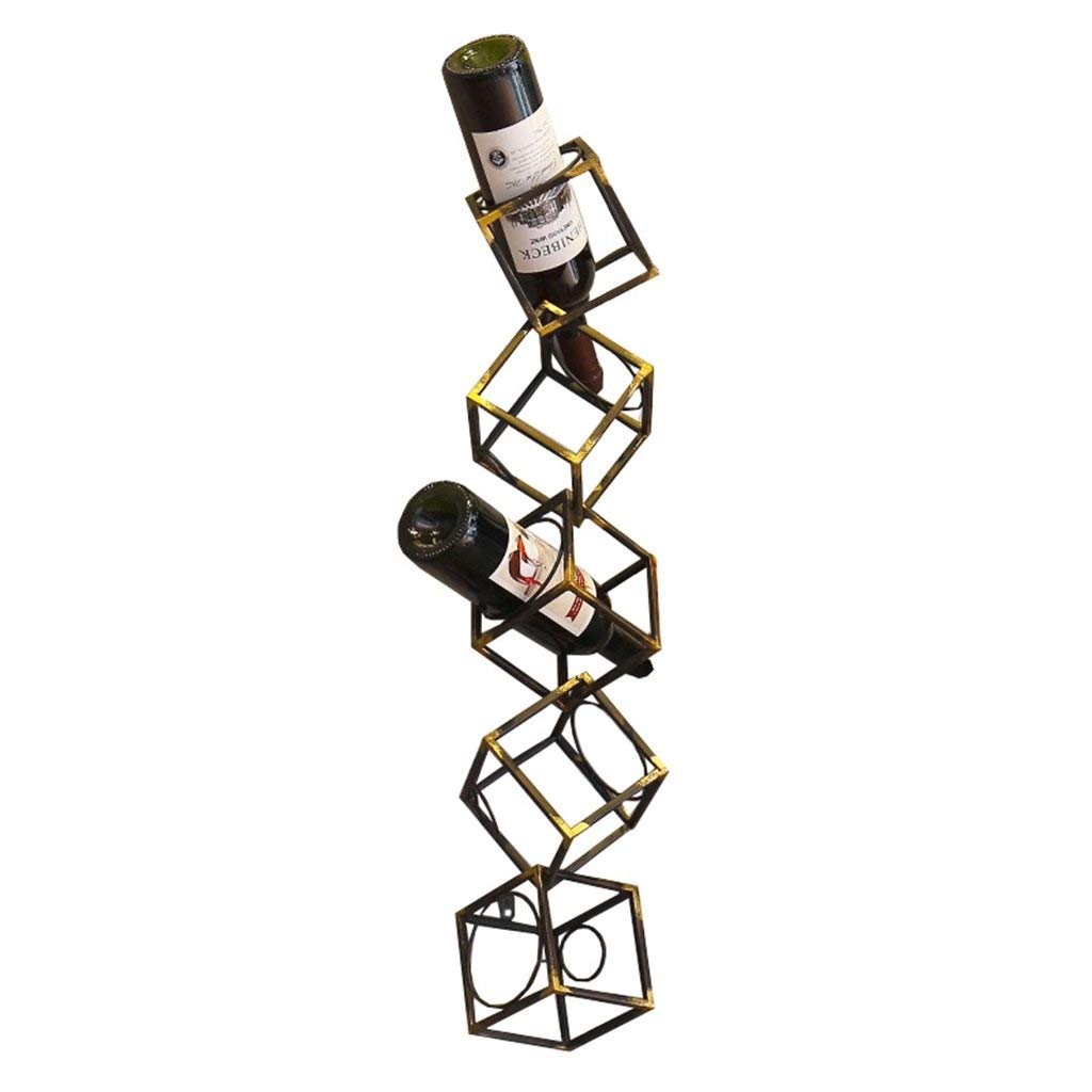 DXY-JJ Wine Racks Wall-Mounted Cube Wine Racks, Hanging Wine Bottle Holder, Metal Iron Wine Equipment Storage Shelves ?Holds 5 Wine Bottles