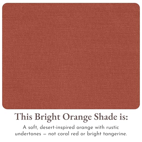 Image of California Design Den King Sheets Set - Natural 100% Cotton Sateen with Deep Pockets, Soft Sateen Weave, Breathable and Durable Bedding (Bright Orange)