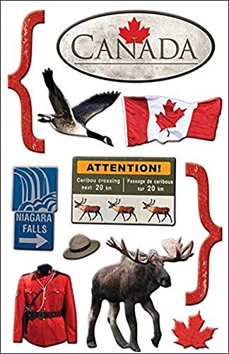 Paper House Productions STDM-0041E 3D Cardstock Stickers, Canada (1-Pack)