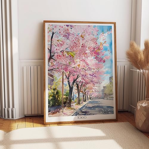 Paysage printanier tranquille Tokyo affiche murale zen