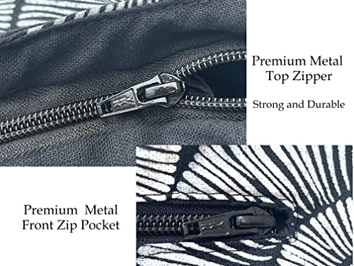 Image of Sea Shell Crossbody Bag - Fully Lined with Front Zippered Pocket - Hippie Hobo Snail Shoulder Purse - Black and White - Medium