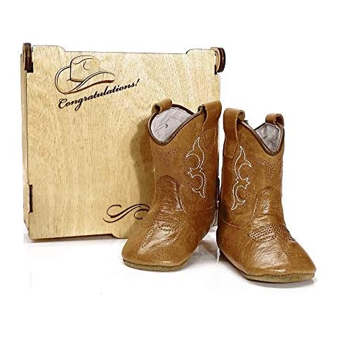 MAMTAKON Baby Cowboy Boots Real Leather Premium Box Soft Sole Infant Toddler Boys Girls Newborn Special Occasion Prewalkers Custom (Personalized Box, 0_6 months) Cover