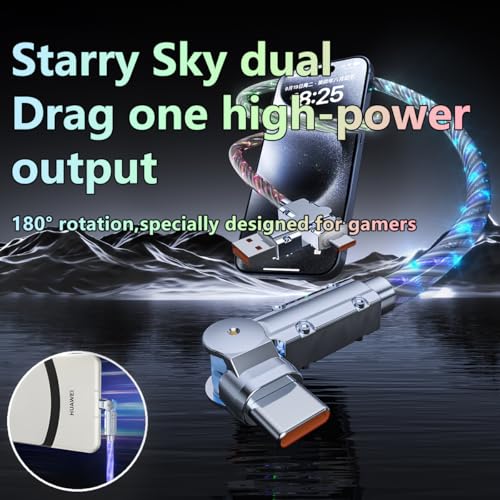 Image of Light up USB C Charging Cable 2 Pack 6.6ft USB C to USB C Cable Multicolored RGB Colorful Gradual Starry Sky LED C to C Charging Cord Type C Charger Cord for iPhone 17 16 15 Samsung Galaxy S25 S24 S23
