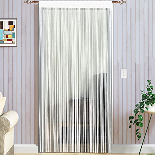 Rideaux à cordes style spaghetti Taiyuhomes faits à la main - Divise-pièces multifonctions - Grillage-moustiquaire pour fenêtres et portes, blanc, 90x200cm