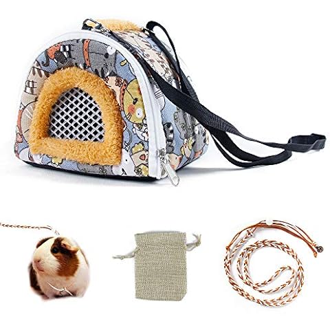 Hamster Guinea Pig Carrier Bag Breathable Small Animals Hedgehog Squirrel Chinchilla Sugar Glider Outdoor Travel Bag Zipper Portable Outgoing Bags Cover