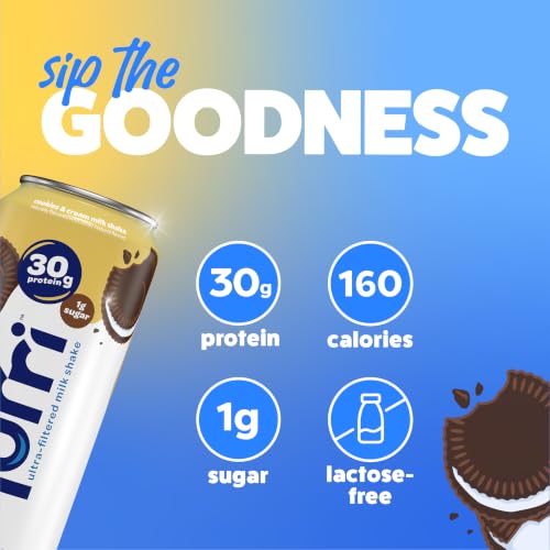 Image of Nurri - 30g Protein Ultra Filtered Milk Shake - Cookies and Cream - Lactose Free, Low Sugar, 150 Calories, 10 Vitamins and Minerals - 11 fl oz, 10 Cans