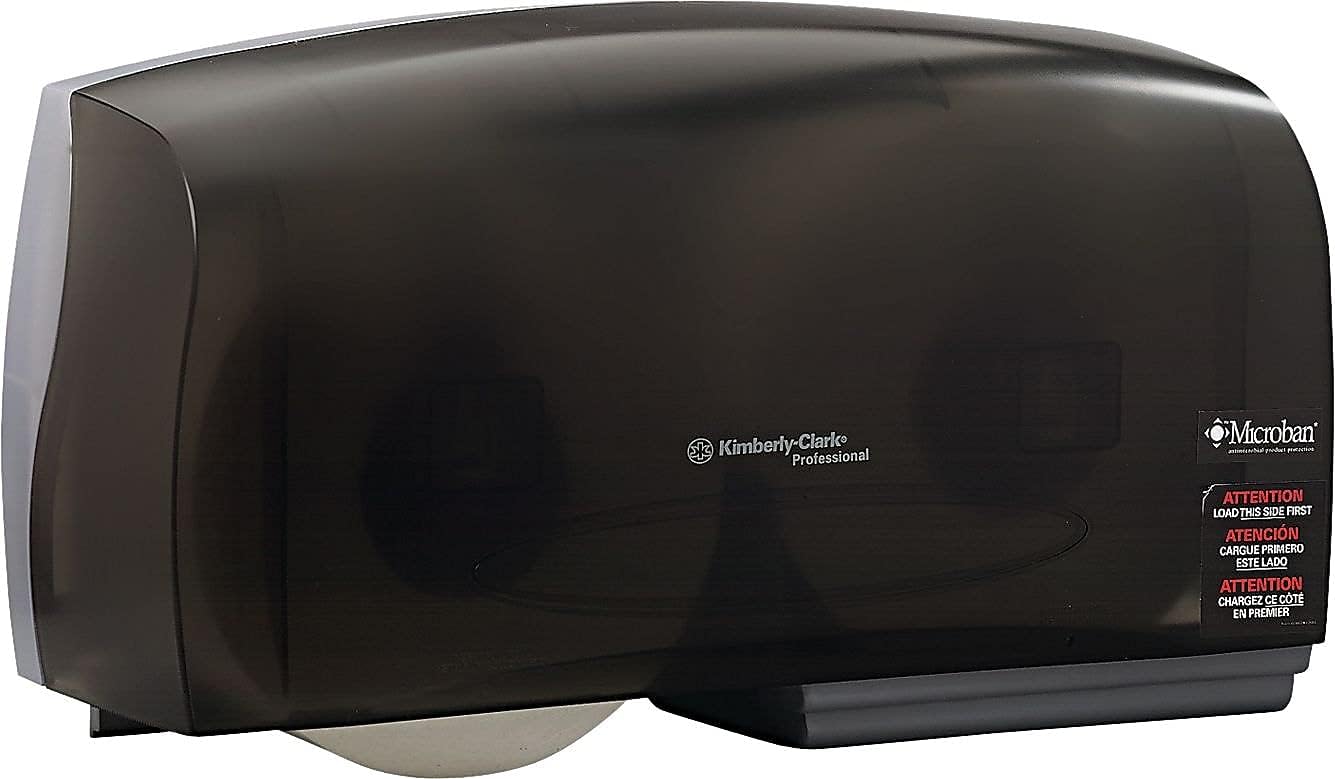 Kimberly-Clark IN-SIGHT 09608 Twin Coreless JRT Bath Tissue Dispenser, 20.1" Width x 10.9" Height x 5.9" Depth, Smoke/Grey