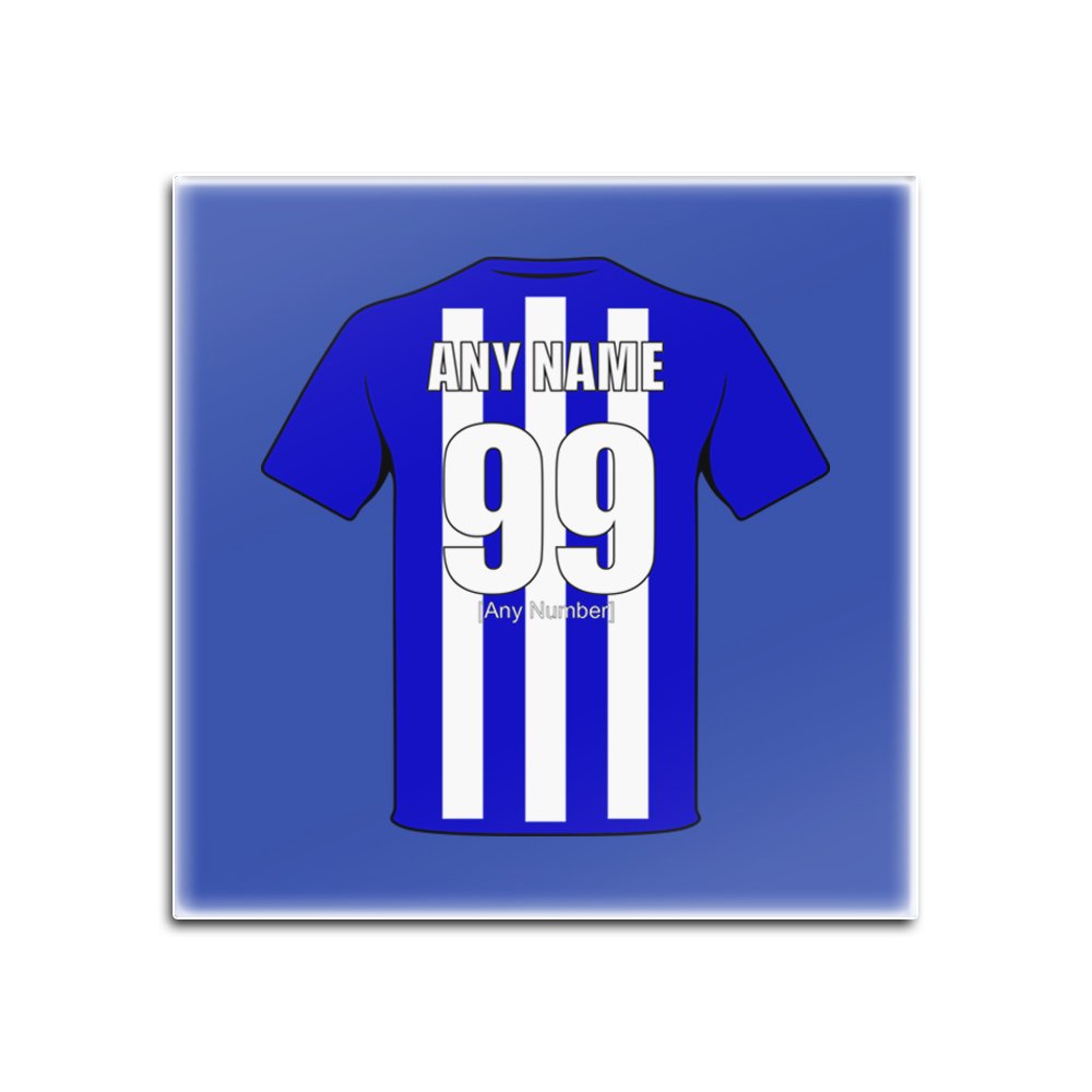 Dessous de verre football Sheffield President carton brillant bleu carré