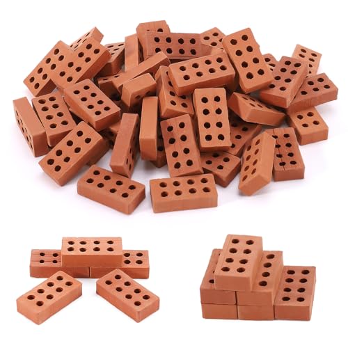 150 Pcs Mini Bricks Sim Bricks Micro Bricks for Garden 8 Hole Brick Building Bricks for DIY Dollhouse Garden Ornament Micro Landscape Accessories Red