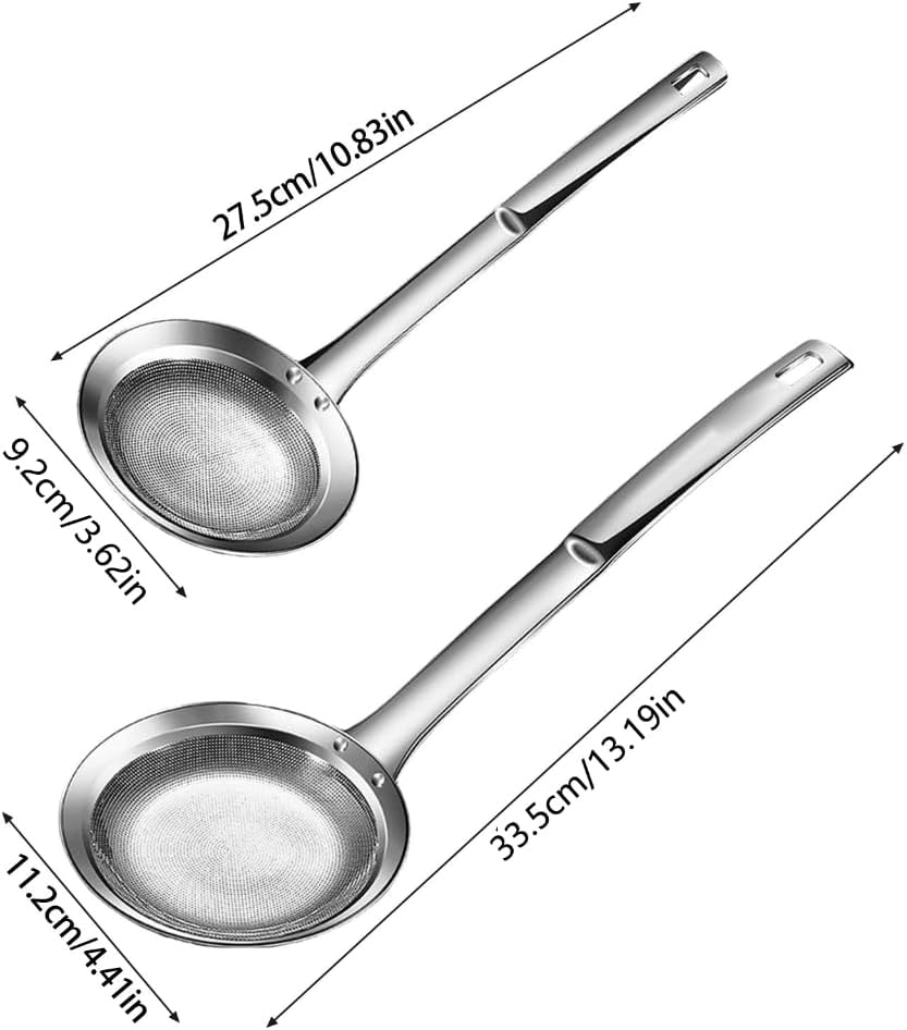 Professional Stainless Steel Fine Mesh Skimmers Spoons Kitchen Oil Foam Filter