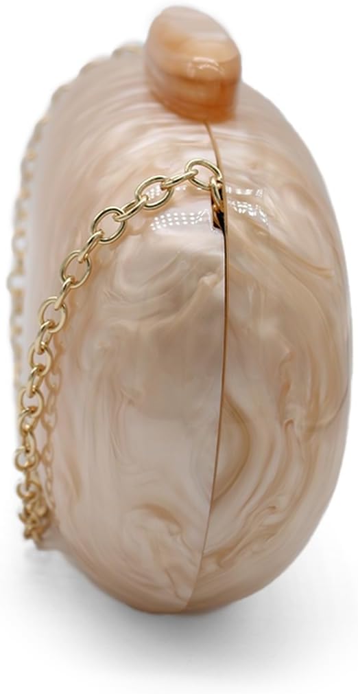Acrylic Evening Clutch Bag for Women Shell Shape Shoulder Crossbody Bag Glitter Marble Purse Handbag - Image 5