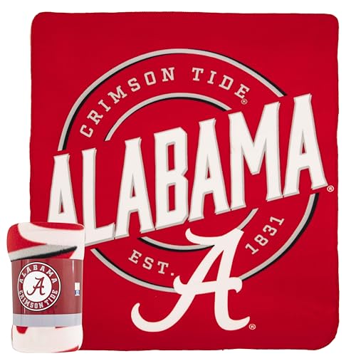 Northwest NCAA Alabama Crimson Tide Woven Jacquard Throw Blanket – 50 x 60 Inches – Soft Plush Blanket Bed, Couch, or Game Day