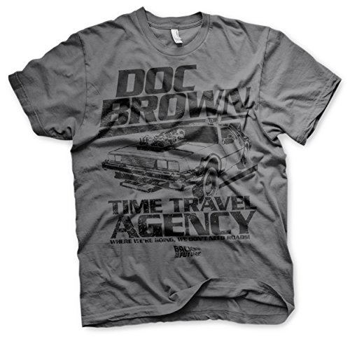 T-shirt Homme Back To The Future Doc Marron Gris Foncé sous licence officielle