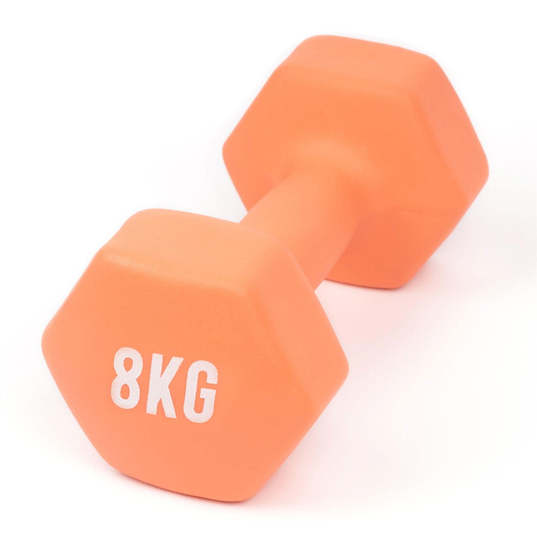 MYGA Hex Dumbbells - Neoprene & Cast Iron Hexagonal Dumbbell Hand Weights for Women and Men at Home & Gym - SINGLE or PAIR - Choice of Weight: 1kg - 10kg