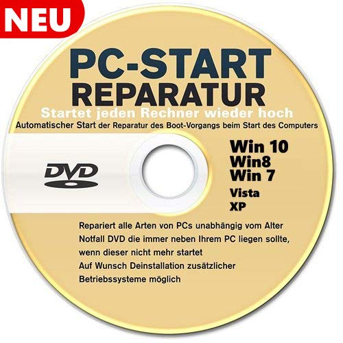 Computer START - BOOT - REPARATUR NOTFALL DVD - Fährt jeden Rechner wieder hoch ! NEU