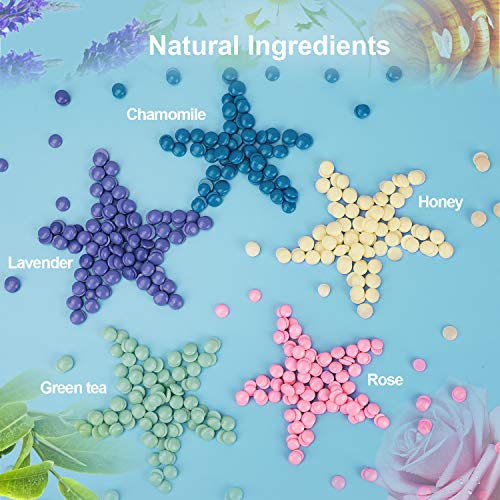 Wax Warmer Waxing Kit, Easkep Wax Warmer Hair Removal Home Wax Kit with 5 Bags Hard Wax Beans Healthy Relaxing Wax Kit for Legs, Face, Underarm, Bikini