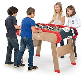 Smoby - Babyfoot Champions - Structure et Pieds en Bois - Poignées Ergonomiques, Lanceur de Balles, Joueurs - 2 Balles en Liège Incluses - A Partir de 8 Ans - Fabrication Française
