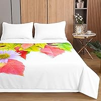 Highdi Bedding Couette 220 X 240 Cm, Impression De Paysages 3D Ete Douce Microfibre Couette, Couette Imprimée 220x240 Poids Léger Couette Enfant, Pour Couette 2 Personnes (Orange,220 * 240cm