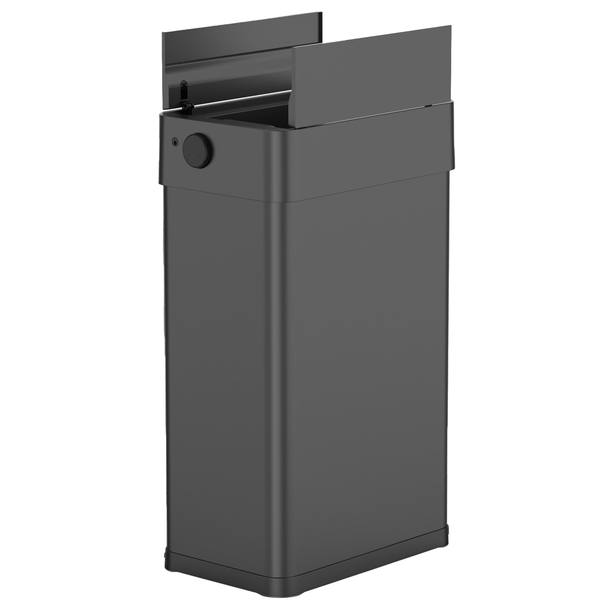 KITCHEN MOVE - Papelera de cocina automática (70 L, acero inoxidable, con flejado, apertura de mariposa, gran capacidad