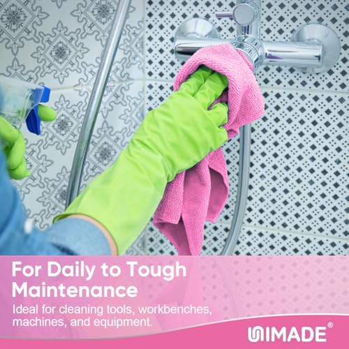 Image of UNIMADE Microfiber Cleaning Cloth, 100 Sheets Microfiber Towels for Cars | Commercial Grade Washcloths Lint-Free Bulk Shop Towel Cleaning Rags for Restaurant Garage Housekeeping,11 inchx 9 inch, Pink