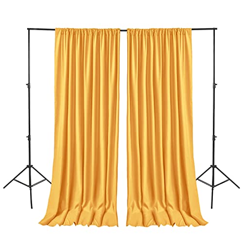 Hiasan Orange Yellow Backdrop Curtains For Parties, Polyester Photography Backdrop Drapes For Family Gatherings, Wedding Decorations, 5Ftx7Ft, Set Of 2 Panels #TOP3